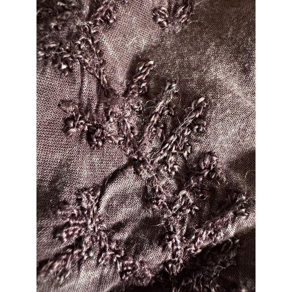 Soft Surroundings Button Front‎ Skirt Womens TM Embroidered Purple Boho A Line - Picture 6 of 7